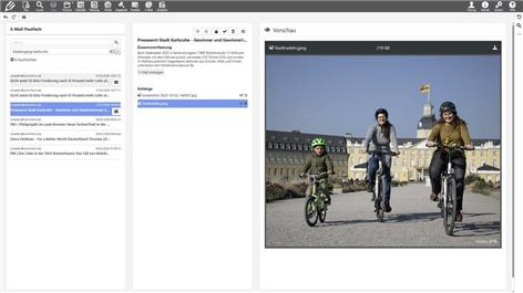 Oberfläche zum Selektieren der E-Mails im KI Mail-Konverter